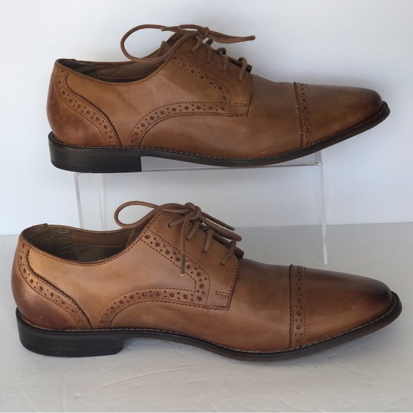 Florsheim Oxford Leather Dress Shoes Mens sz 9.5 Tan Brown Made in India #11589 main image 14
